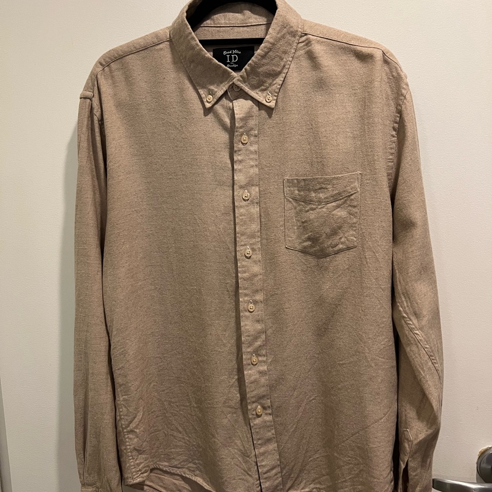 Tan Button-Up Shirt
